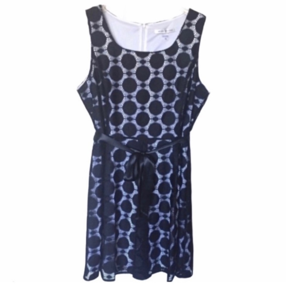 Peter Nygard Black Dress Lace Sleeveless Size 16